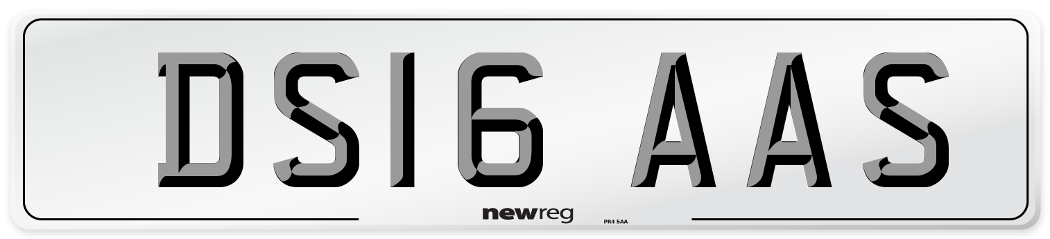 DS16 AAS Number Plate from New Reg